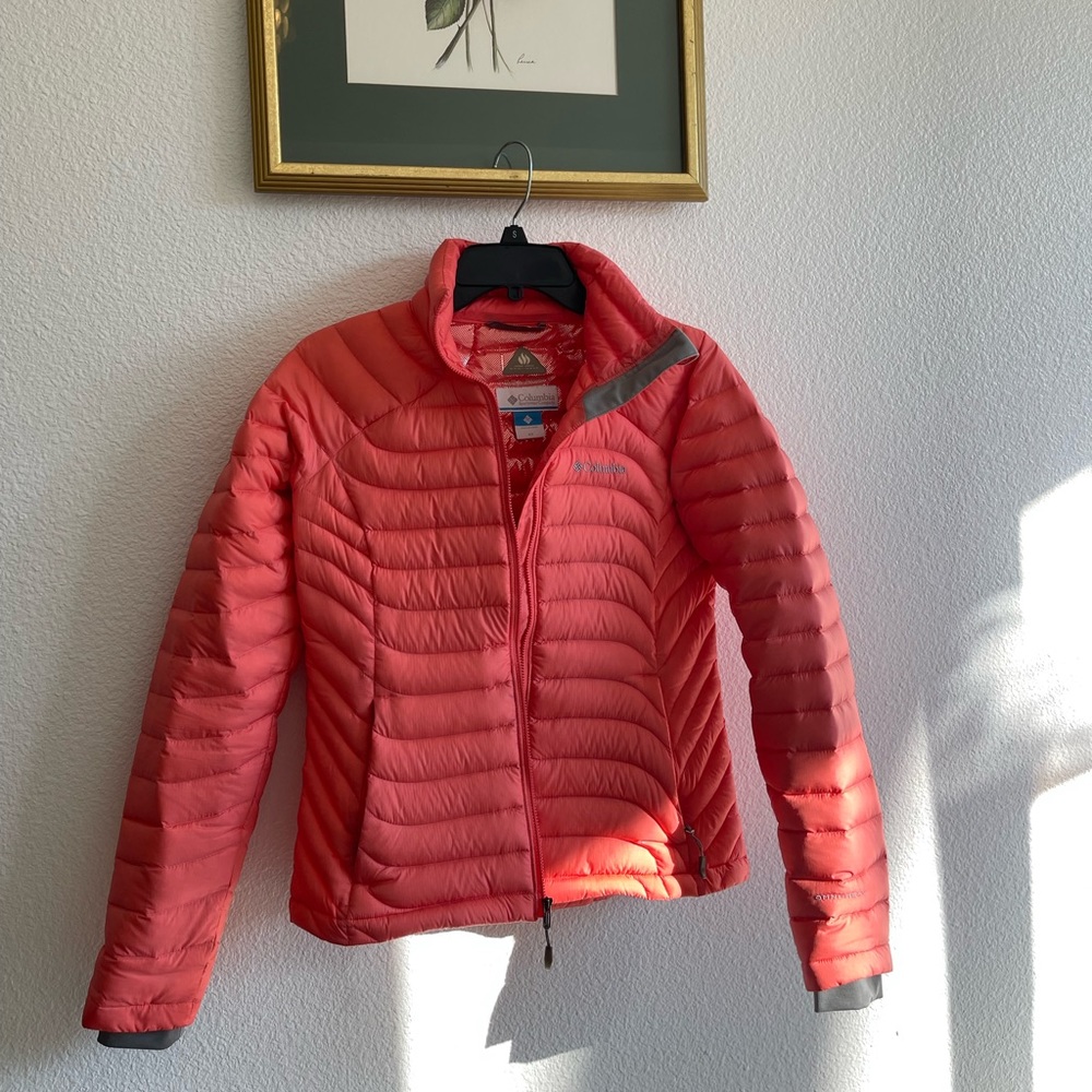 Columbia Womens Pink 800 Omni Shield Advanced Repellency Puffer down Jacket XS